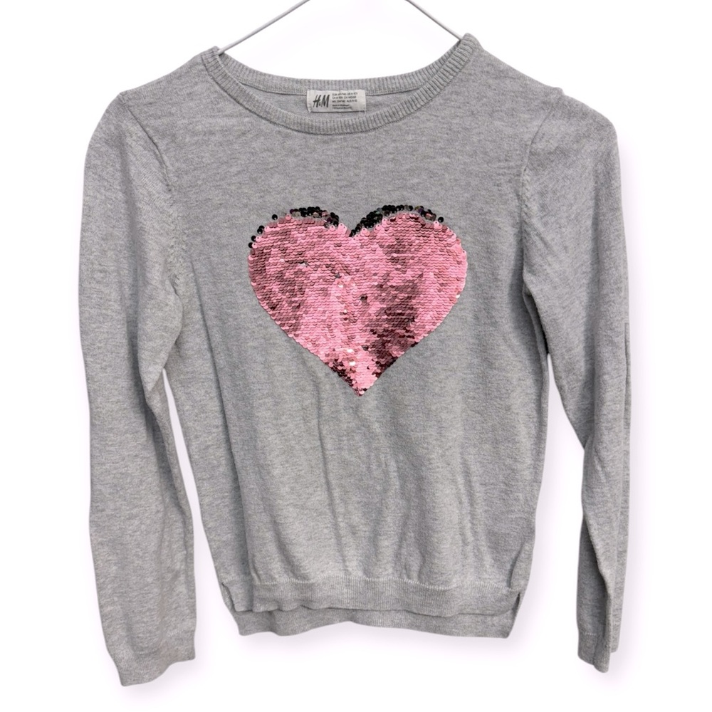H&M Gray Sweater with Pink Heart